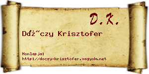 Dóczy Krisztofer névjegykártya