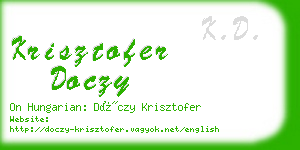 krisztofer doczy business card