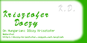 krisztofer doczy business card